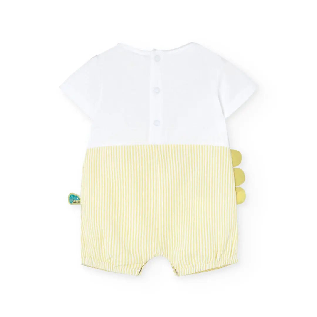 Yellow striped poplin romper My Store