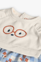 Baby Girl Fleece Dress Square Pattern Boboli