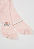 Baby Girl Light Pink Floral Tights