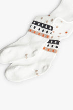 Baby Girl Thick Tights White with Grey Me Turn