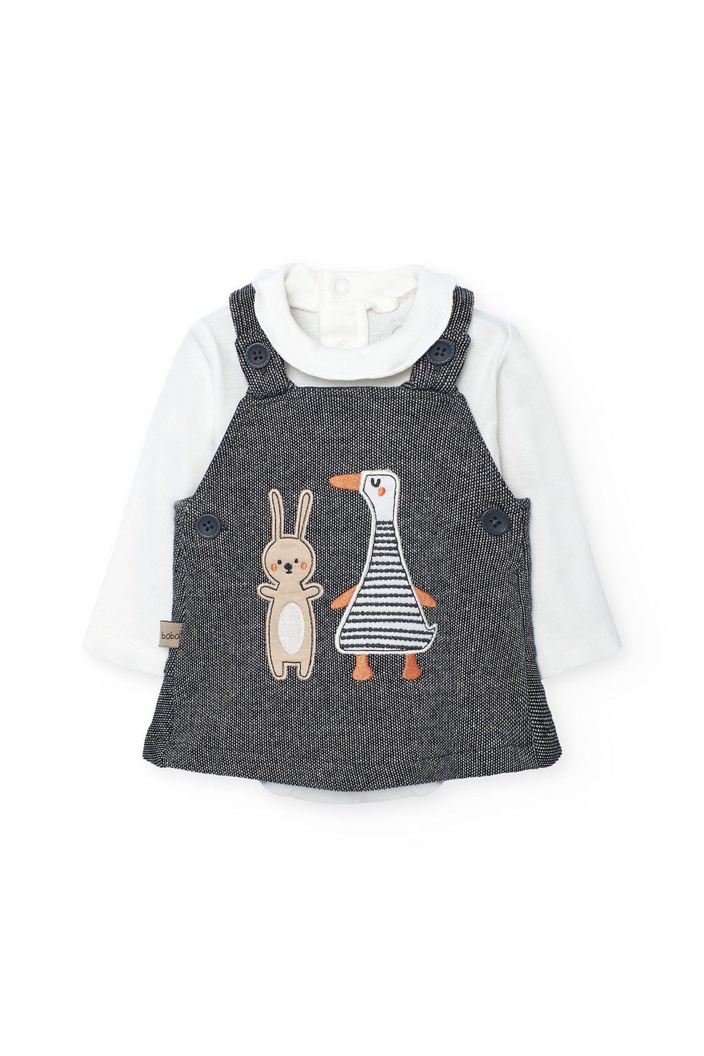 Baby Girl Grey Knit Set with Animal Print Me Turn