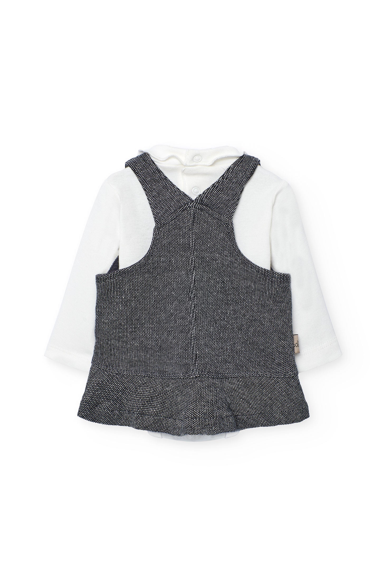 Baby Girl Grey Knit Set with Animal Print Me Turn