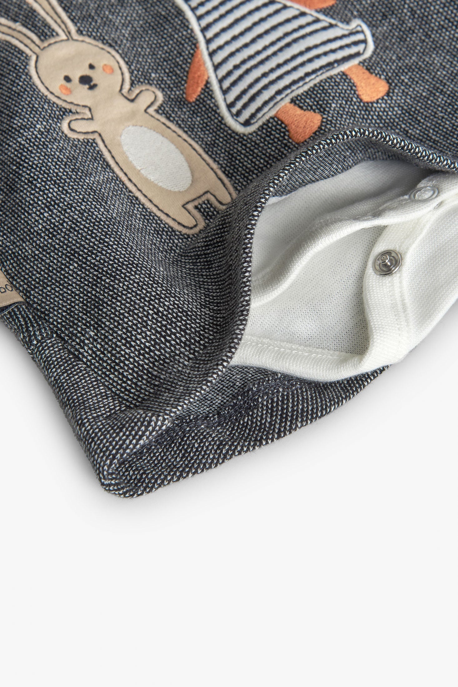 Baby Girl Grey Knit Set with Animal Print Me Turn