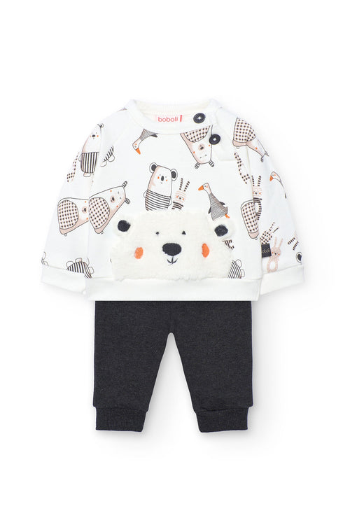 Baby Boy Bear Sweatshirt and Pants Set Me Turn