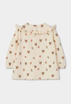 Baby Girl Cream Reindeer & Floral Dress