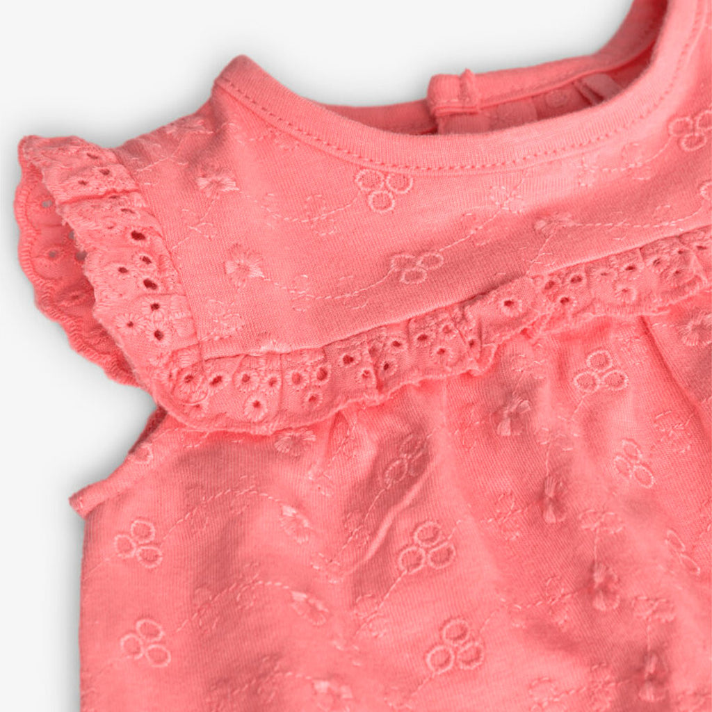 Pink poplin romper