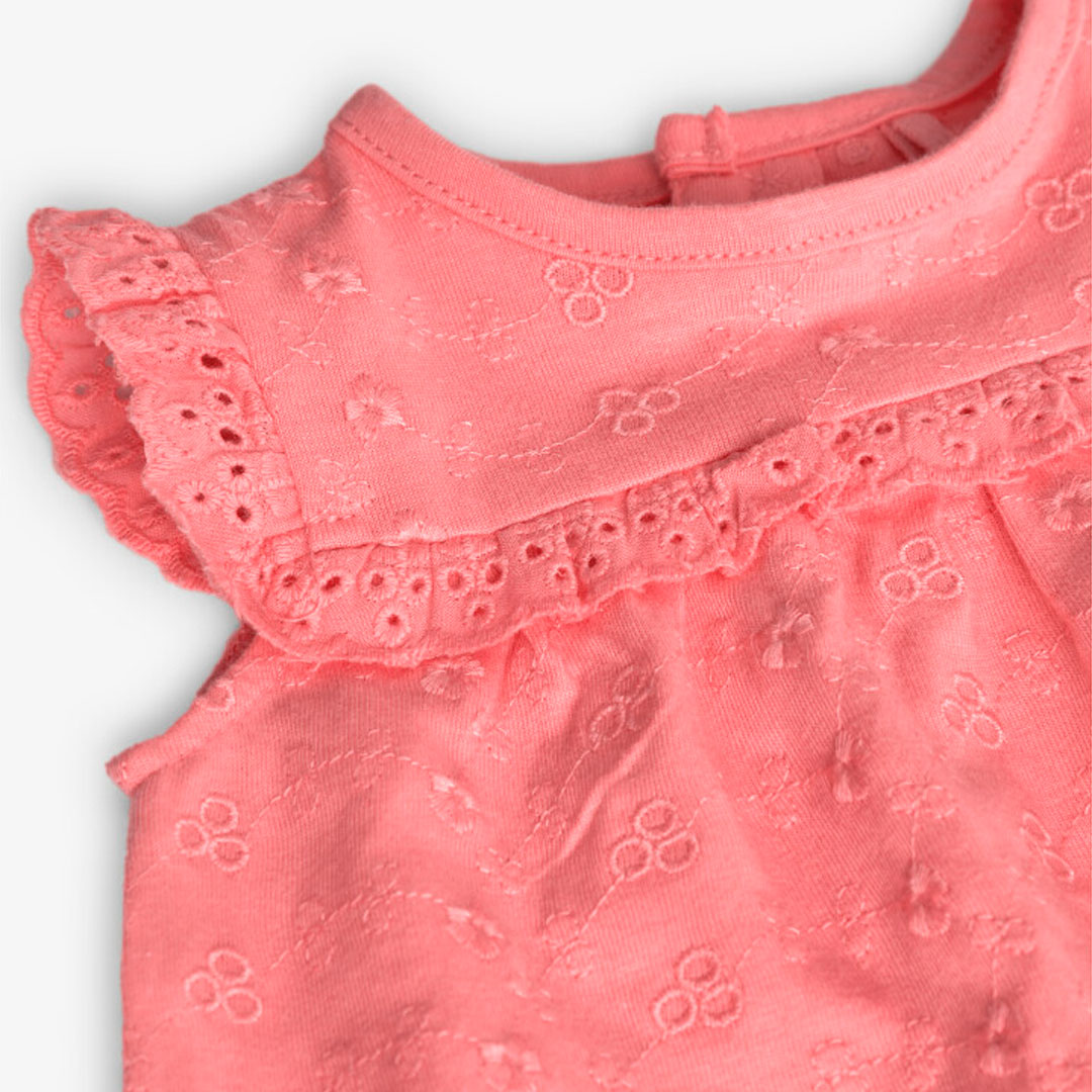 Pink poplin romper