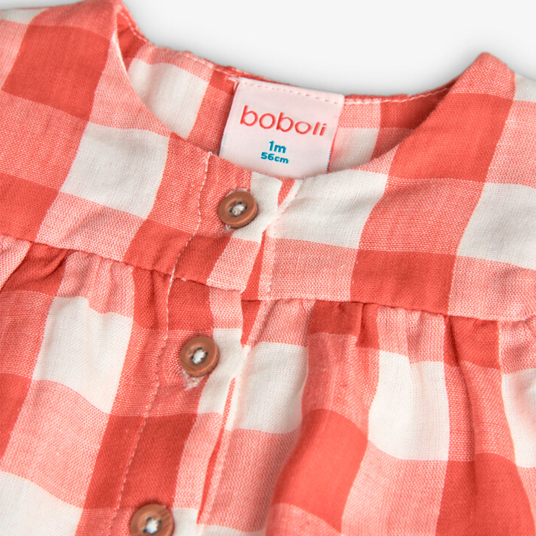 Dress with red plaid design