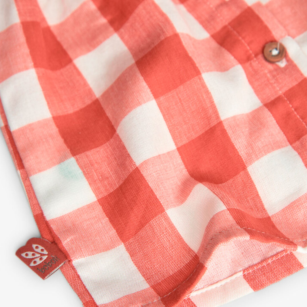 Dress with red plaid design