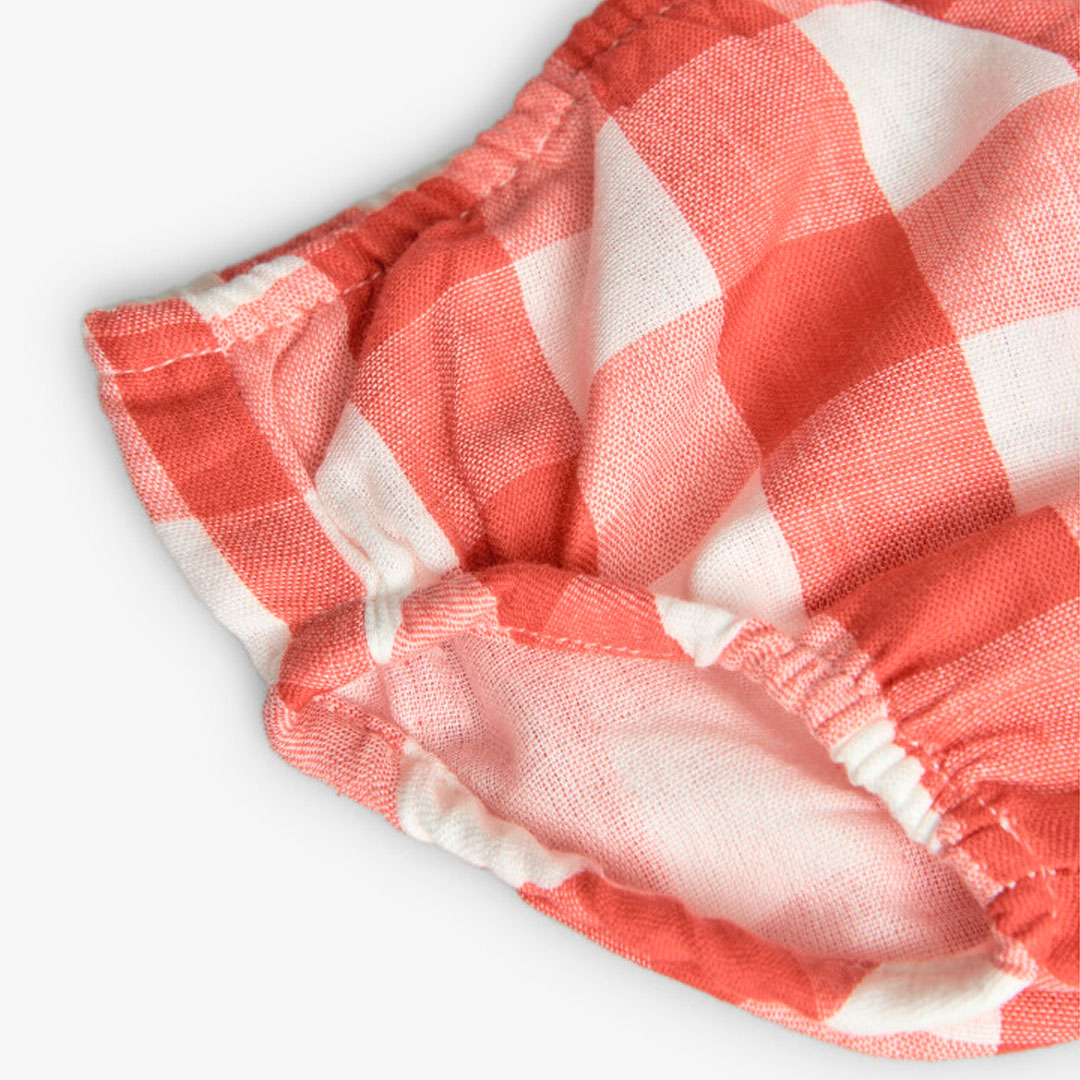 Dress with red plaid design