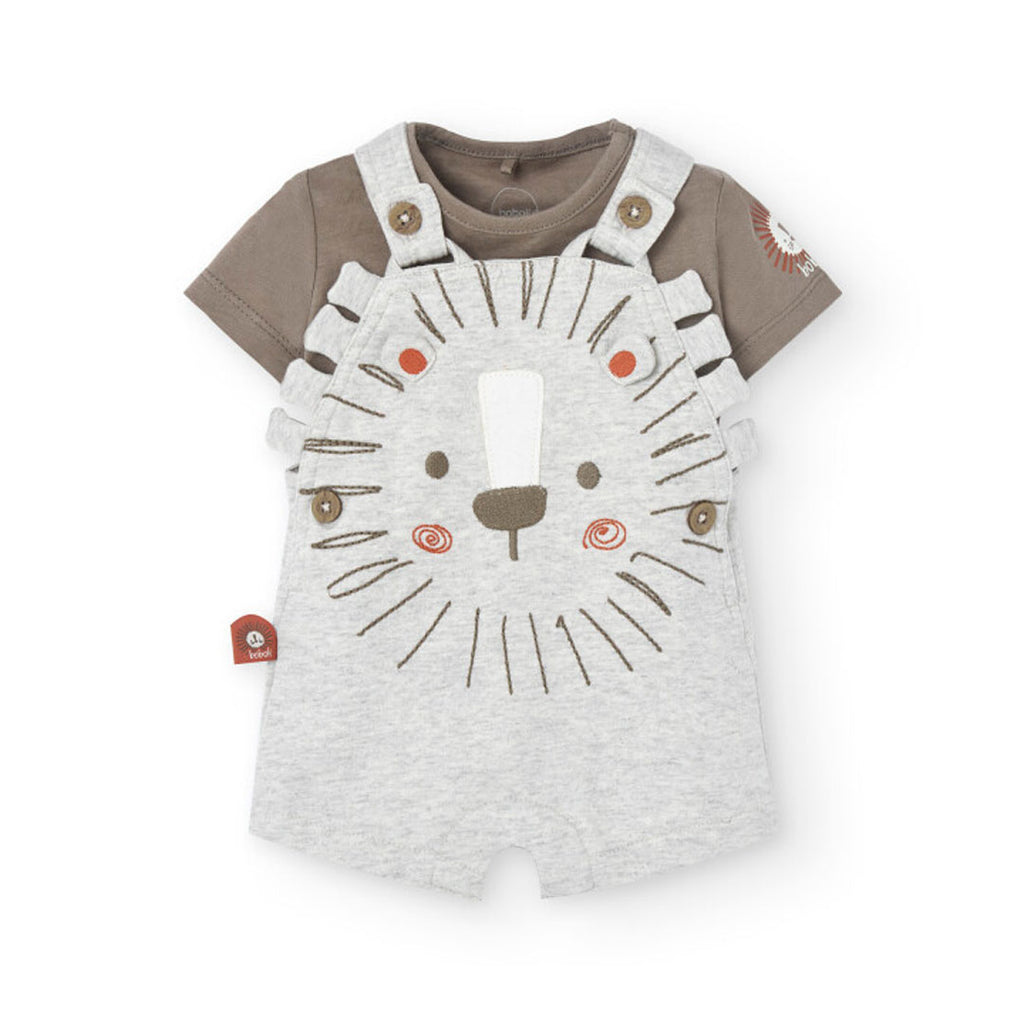 Knitted t-shirt set in brown