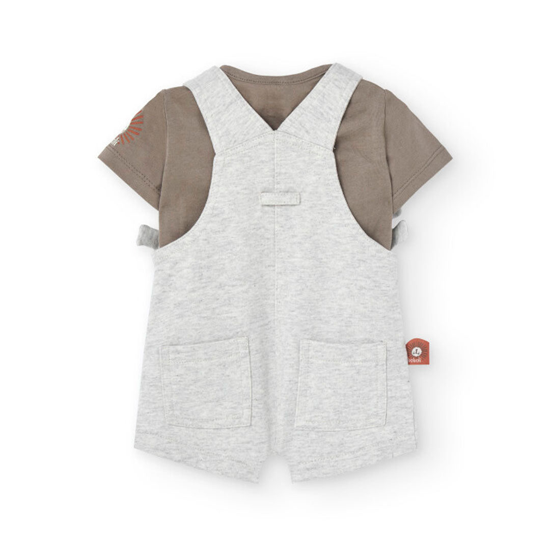Knitted t-shirt set in brown
