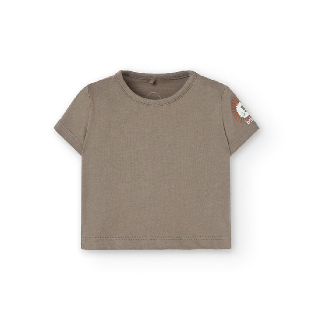 Knitted t-shirt set in brown