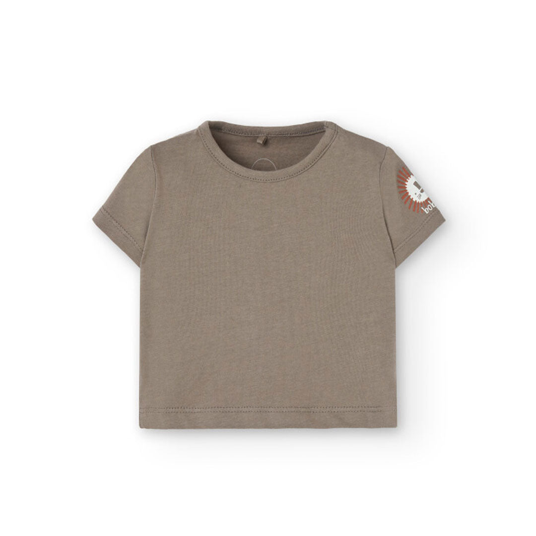 Knitted t-shirt set in brown