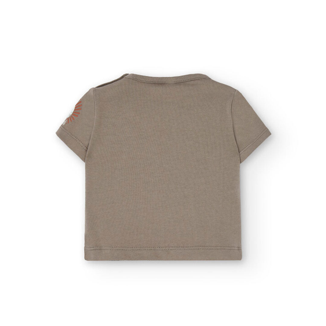 Knitted t-shirt set in brown