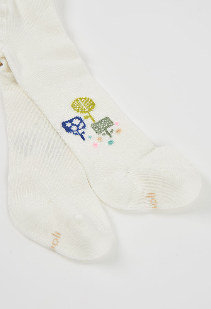 Baby Girl White Tree Tights