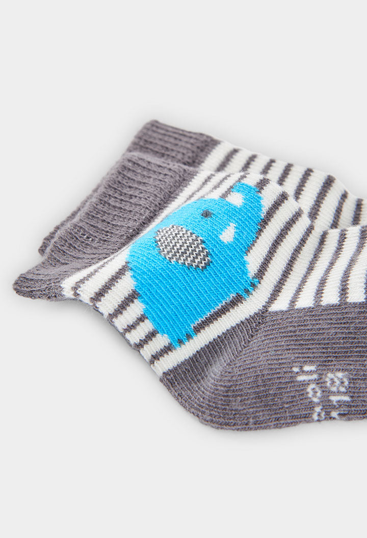 Baby Boy Gray and Blue Socks