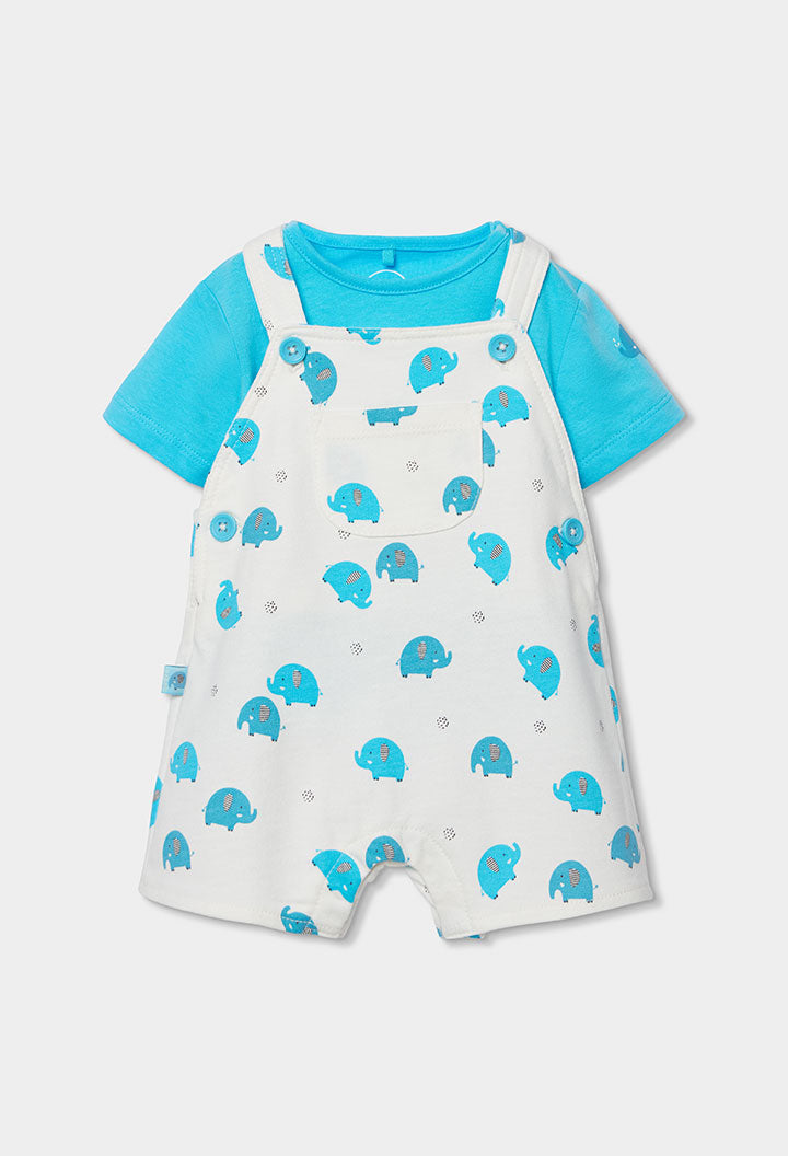 Baby Boy Blue Elephant Overall