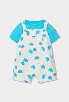 Baby Boy Blue Elephant Overall