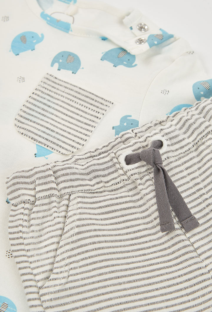 Baby Boy Elephant T-shit ant Short Set