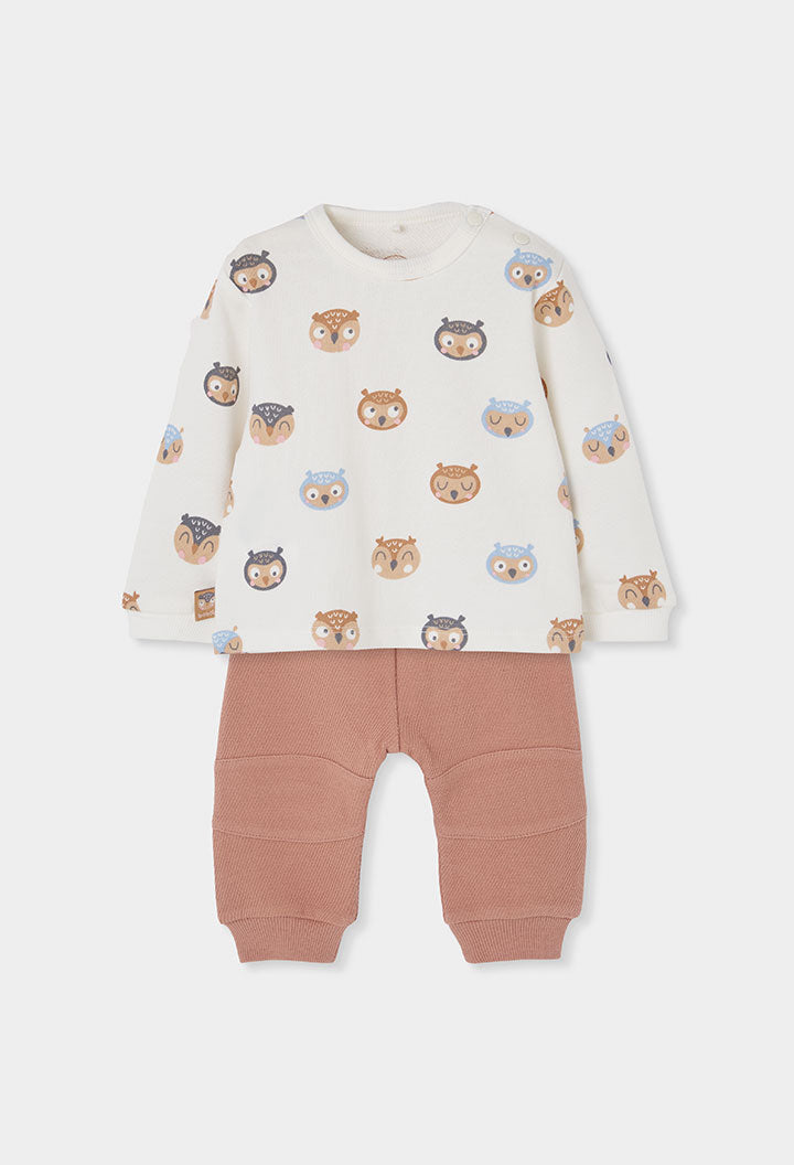 Baby Owl Print Top & Pants Set