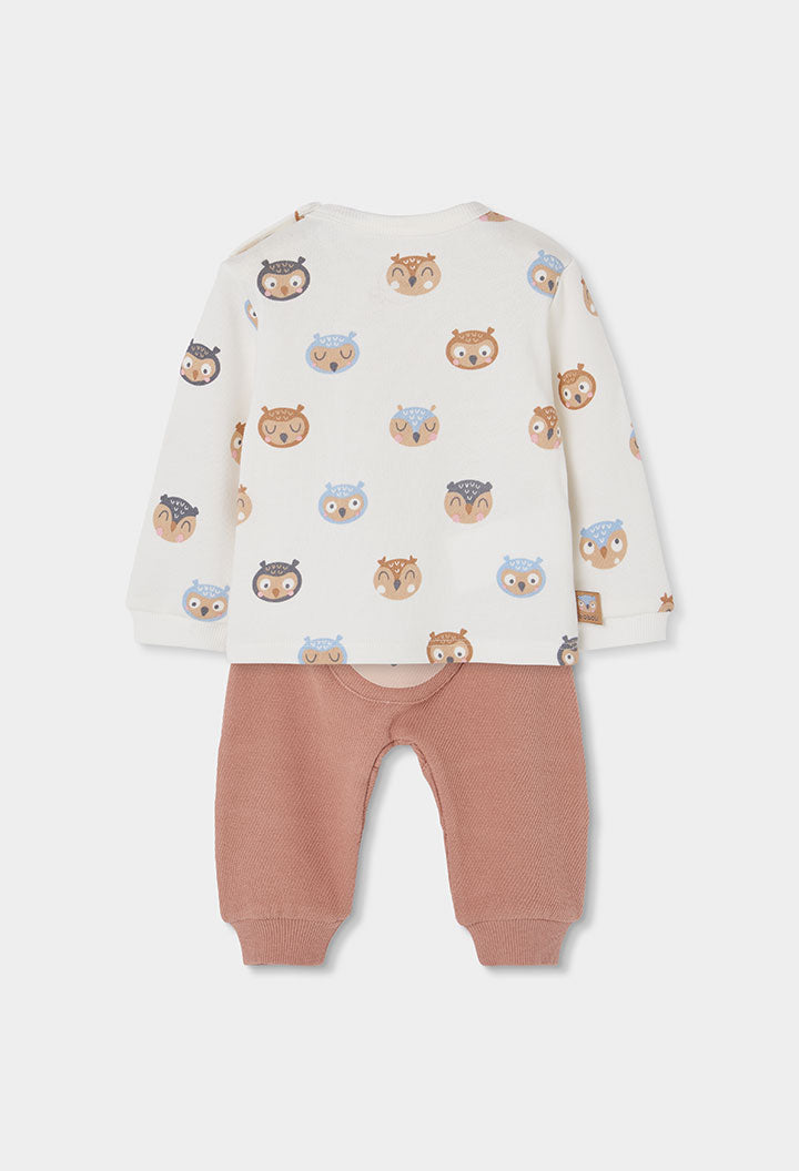 Baby Owl Print Top & Pants Set