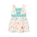 Satin dress with pastel floral print My Store