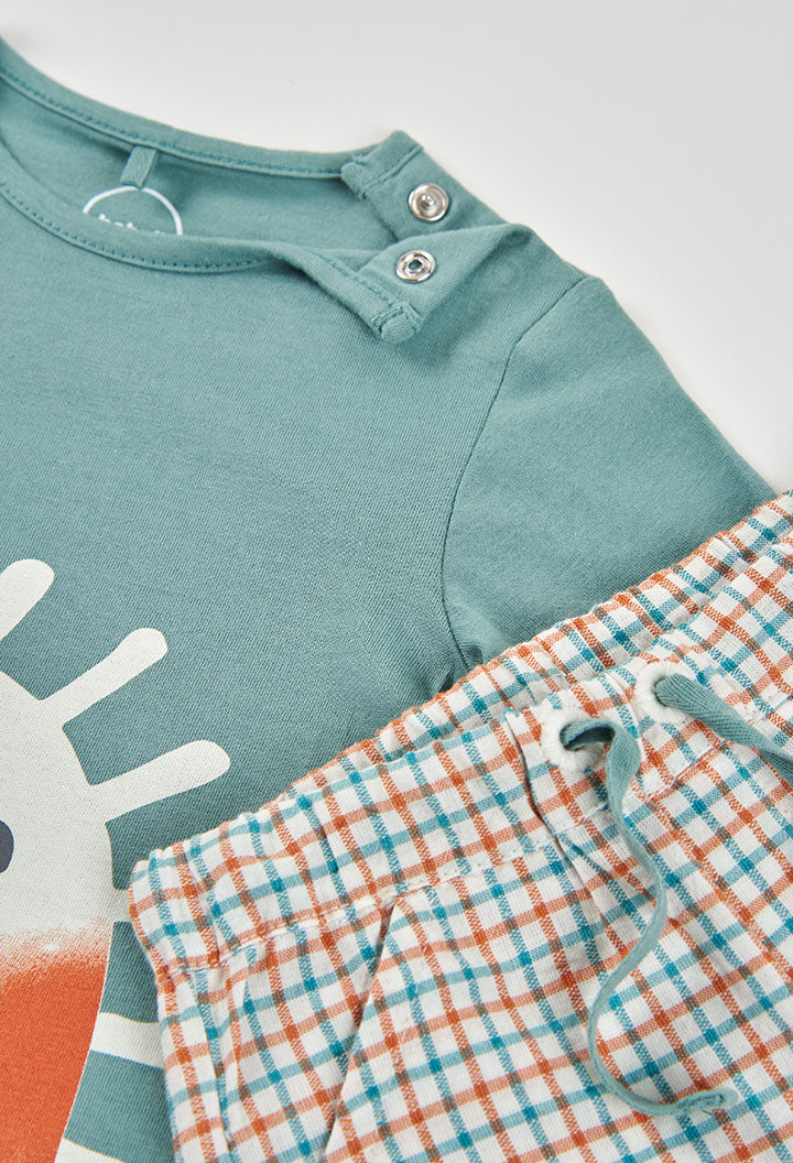 Baby Boy Green T-shirt and Short Set