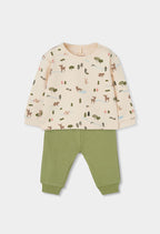 Baby Boy Forest Print Top & Green Pants Set