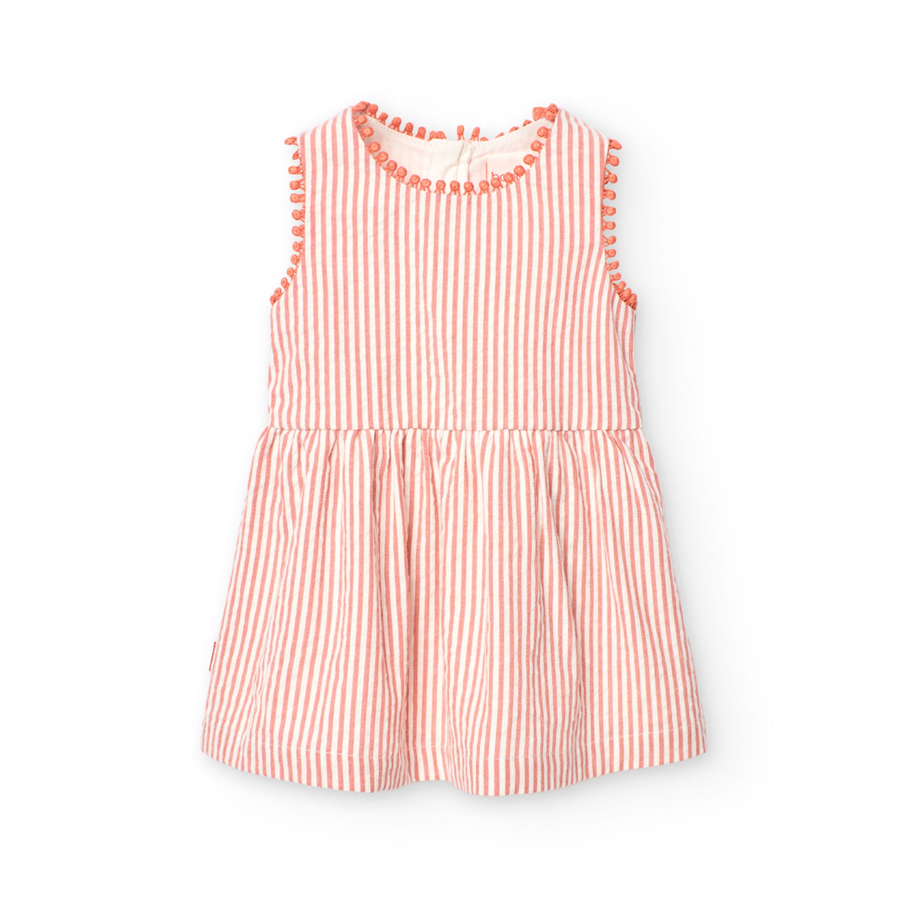 Poplin dress in red and white stripes