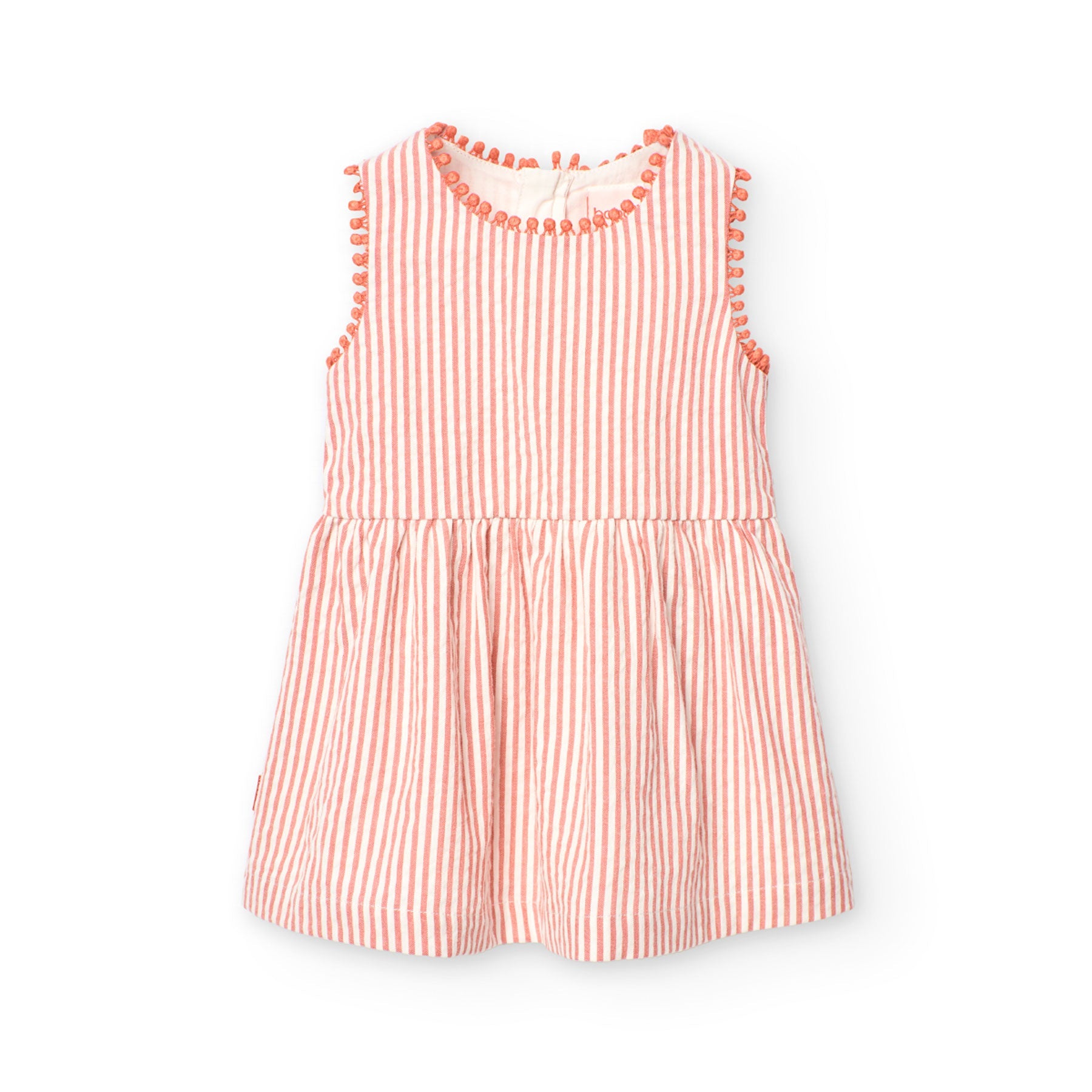 Poplin dress in red and white stripes My Store