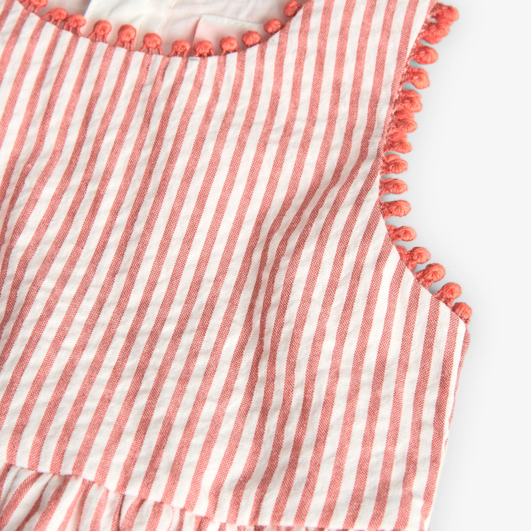 Poplin dress in red and white stripes