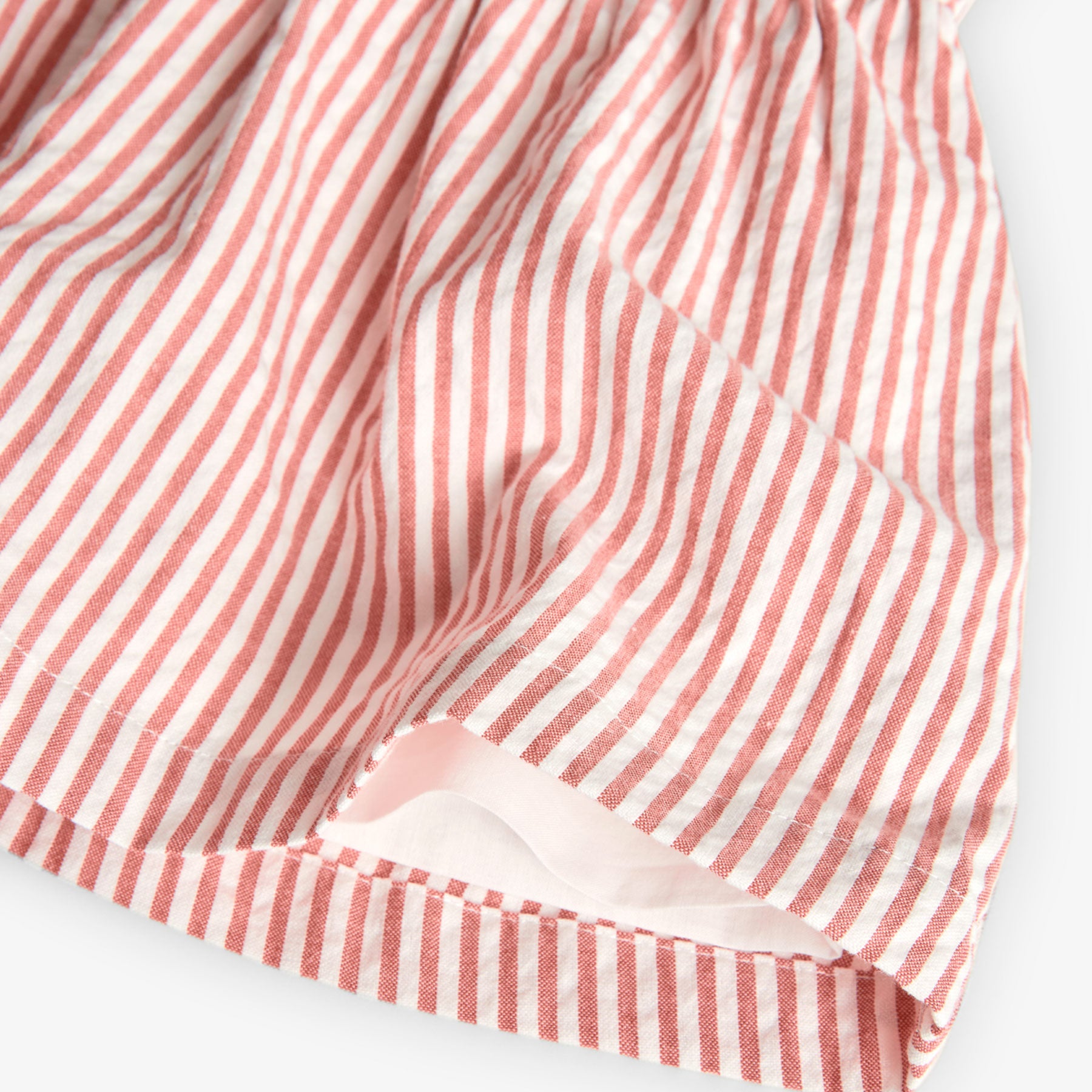 Poplin dress in red and white stripes