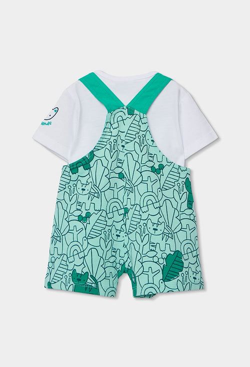 Baby Boy Green Tiger Overall