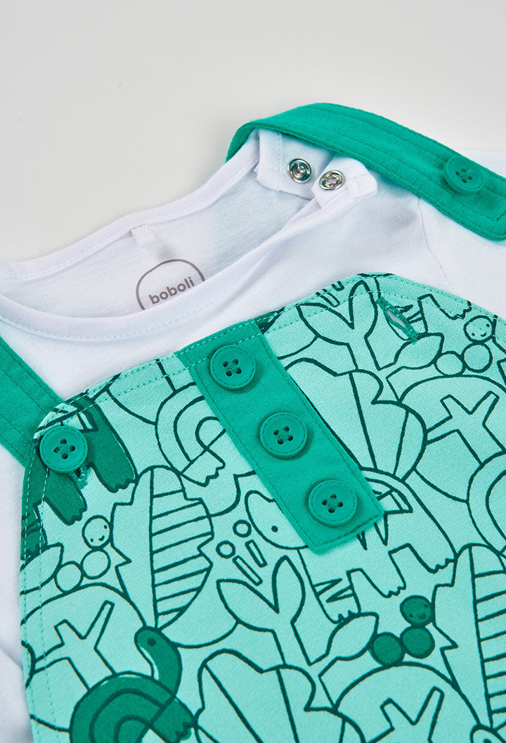 Baby Boy Green Tiger Overall
