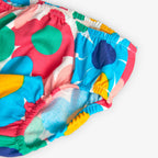 Satin dress with multi-colored floral print My Store