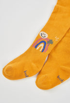 Girls Mustard Cotton Tights