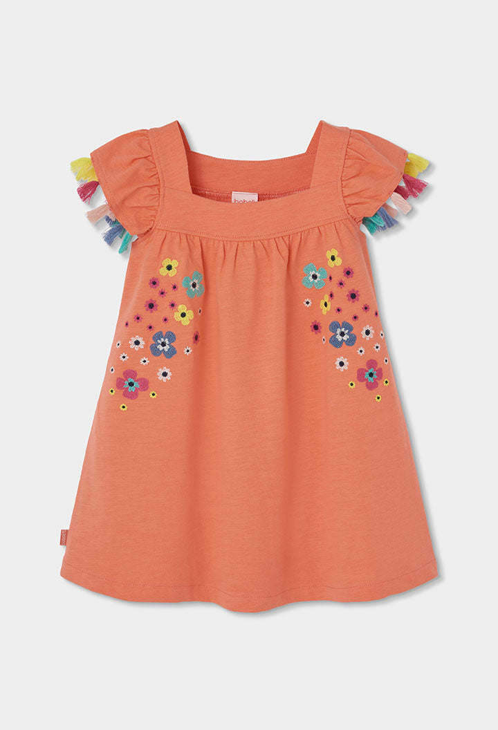 Girl Orange Flower Dress