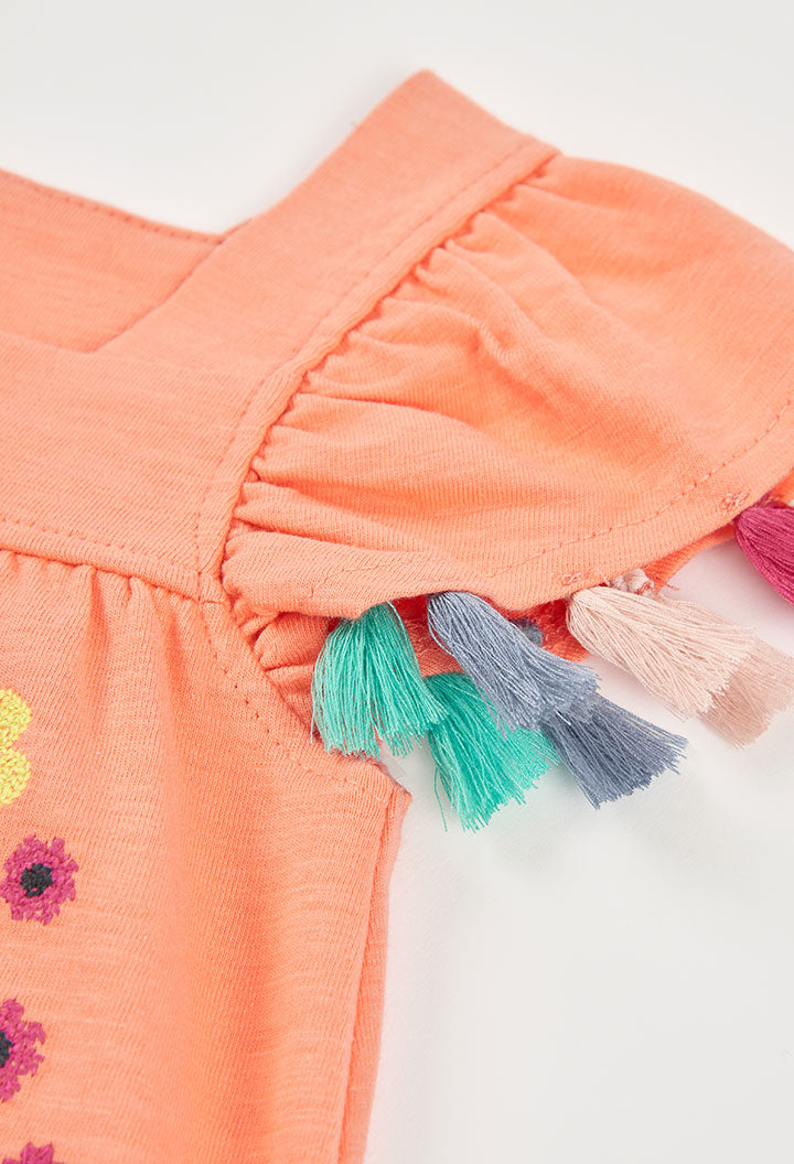 Girl Orange Flower Dress