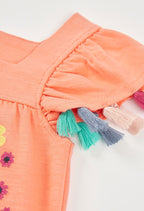 Girl Orange Flower Dress