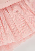 Girls Pink Floral Sweatshirt Tulle Dress