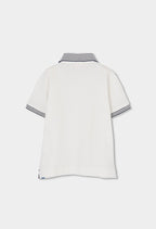 Boy White Cotton Polo