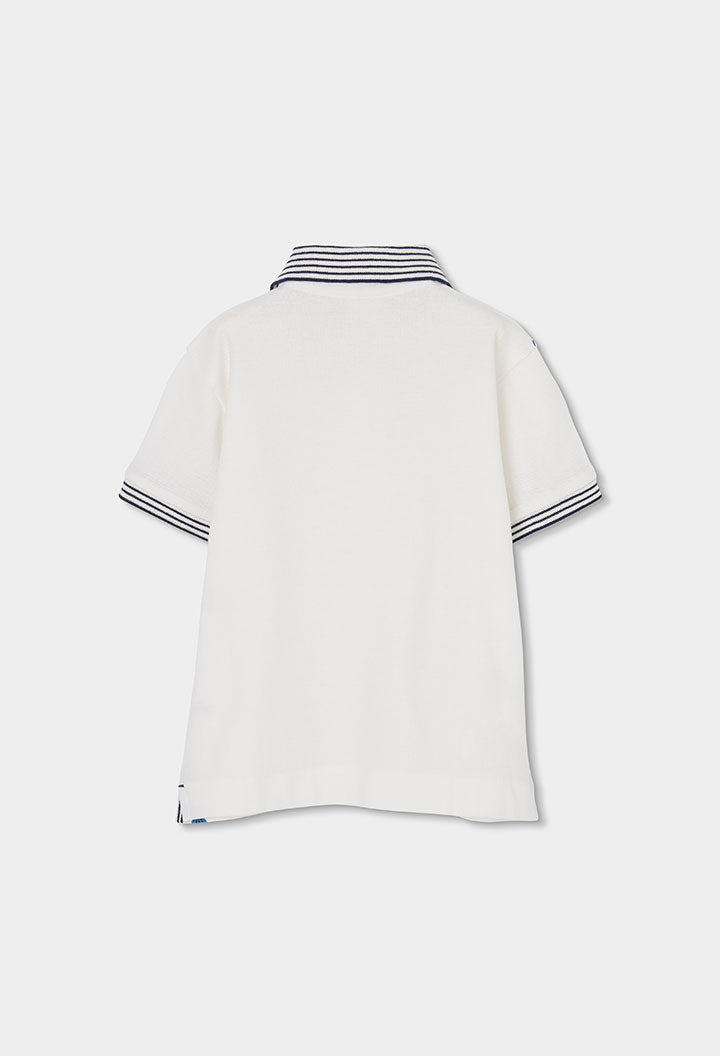 Boy Cotton Polo and Striped Shorts Set