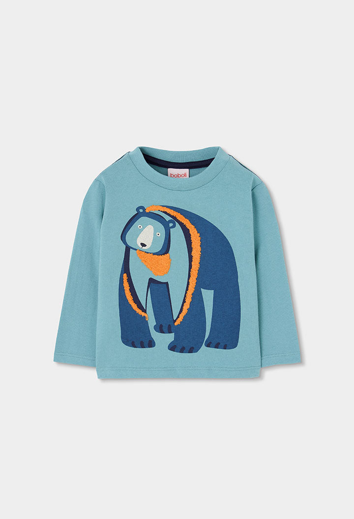 Boys Blue-Green Bear T-Shirt