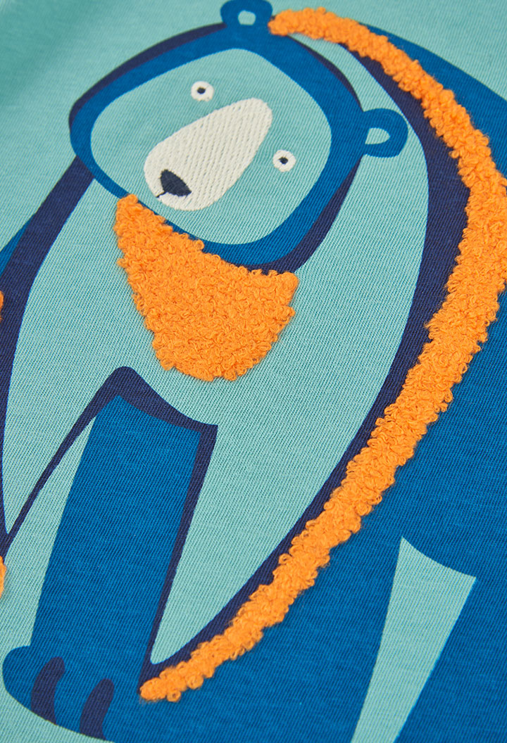 Boys Blue-Green Bear T-Shirt