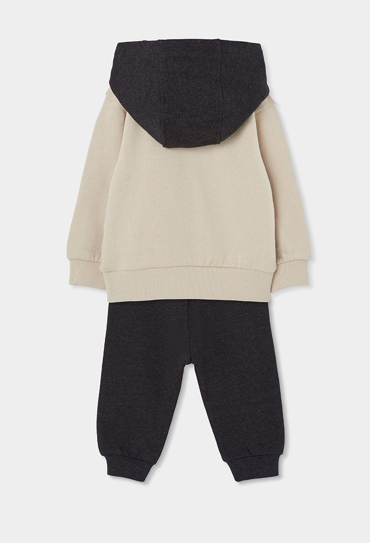 Boys Beige Mountain Hoodie & Jogger Set