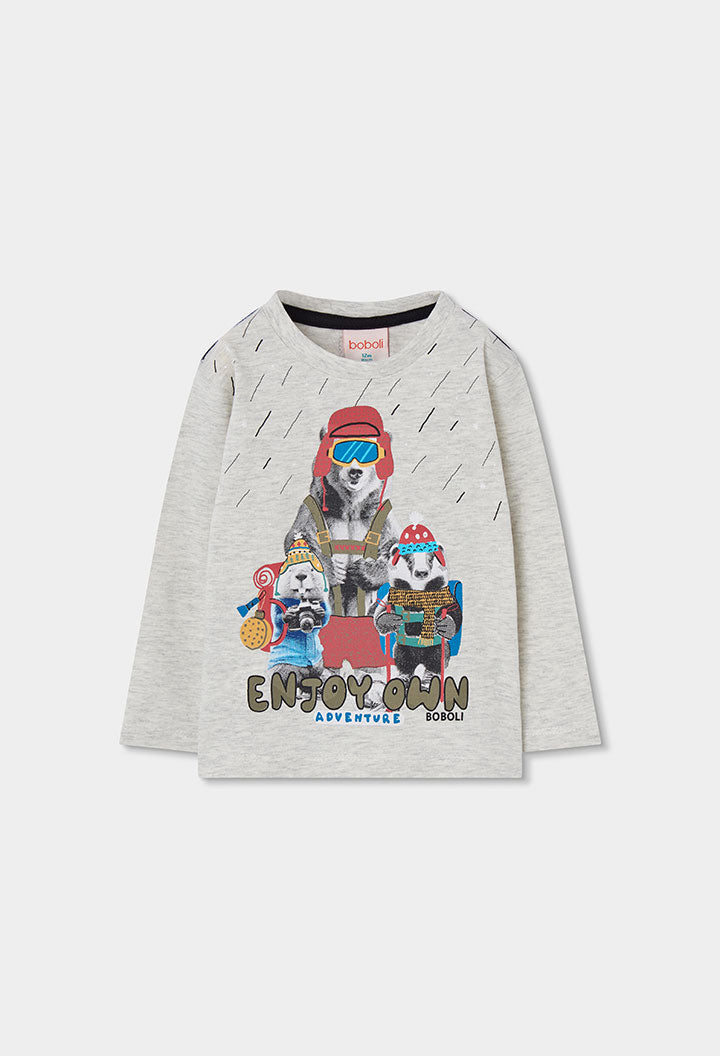 Boys Cream Adventure Animals T-Shirt