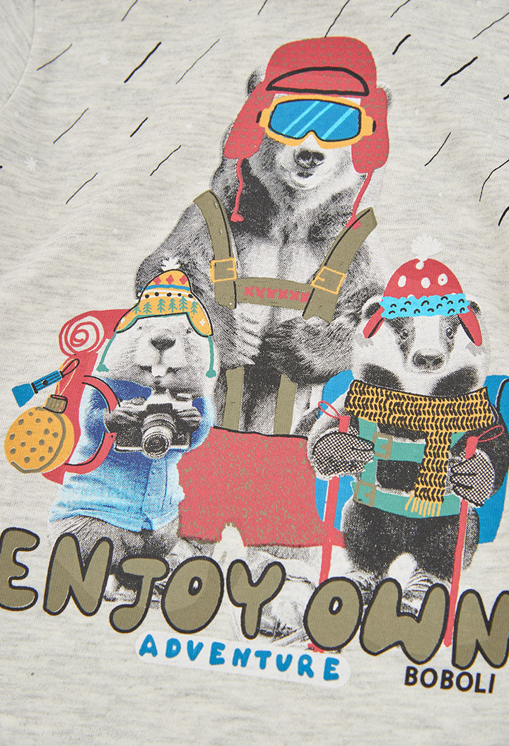 Boys Cream Adventure Animals T-Shirt