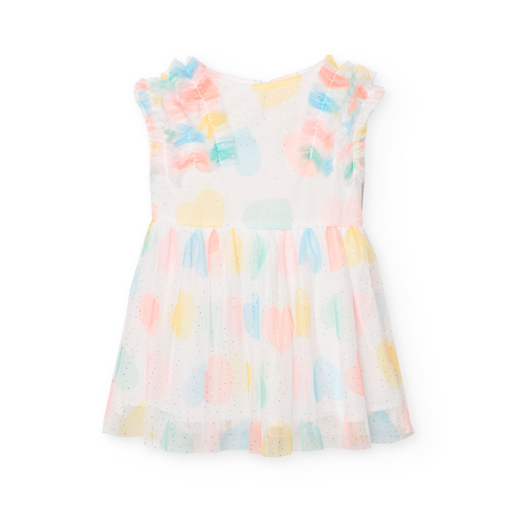 Tulle dress with heart print