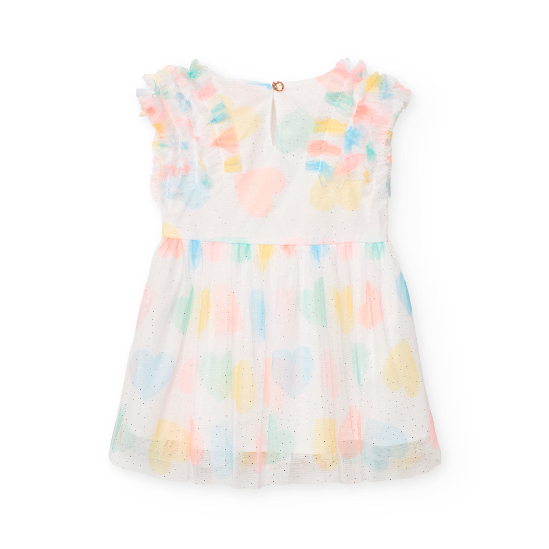Tulle dress with heart print